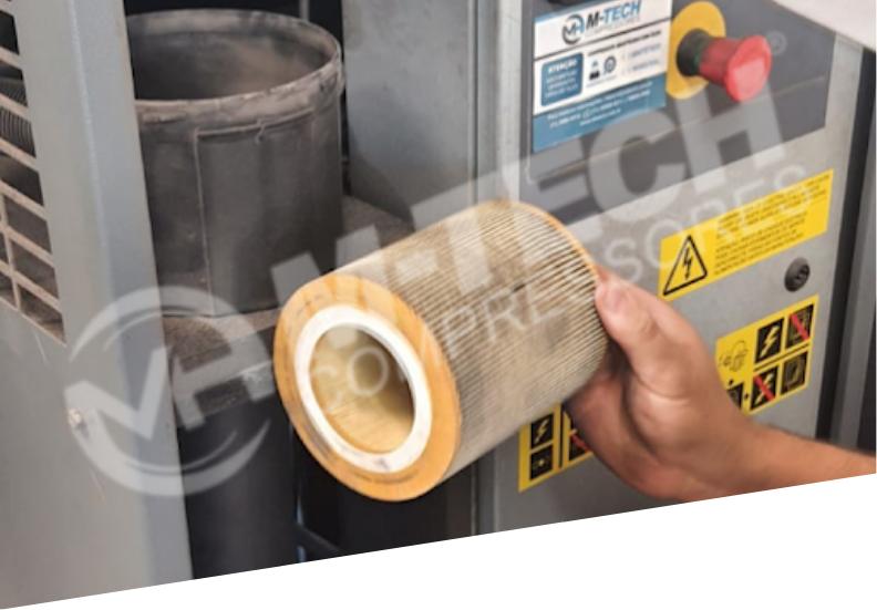 troca de filtro de ar para compressor parafuso